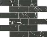 Emser Tile Elegan Series W95ELEGNE1112MOFM Porcelain Mosaic Tile, 12 in L Tile, 11 in W Tile, Pressed Edge, Nero